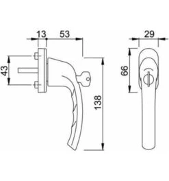 Hoppe DK-Fenstergriff, Abschl, Druckzyl, VK7, ALU, 0710S/U26, Tôkyô, Secu100, Mit VKstift, F1 -Abusbyti Geschaft fenstergriff 104206 czm