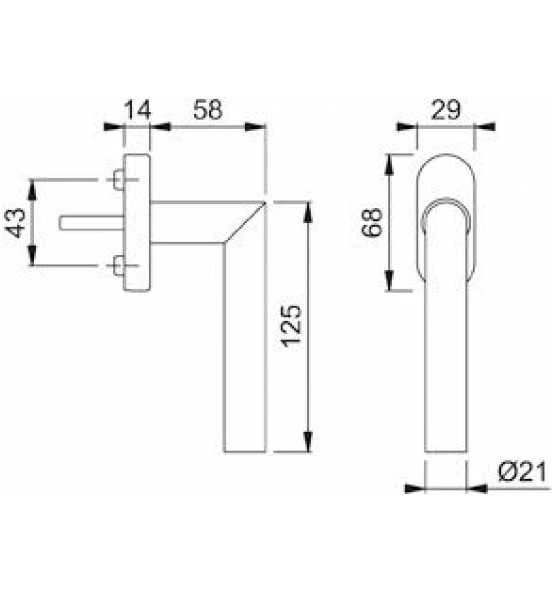 Hoppe Fenstergriff E 0400F/U31 F69 NA7503 7/035 5X45 4 Hoppe Fenstergriff E 0400F/U31 F69 NA7503 7/035 5X45 – Bild 2