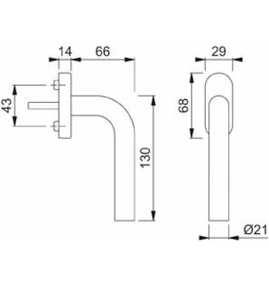 Hoppe Fenstergriff E050 /U30, F69 NA7503, 35 4 Hoppe Fenstergriff E050 /U30, F69 NA7503, 35 – Bild 2