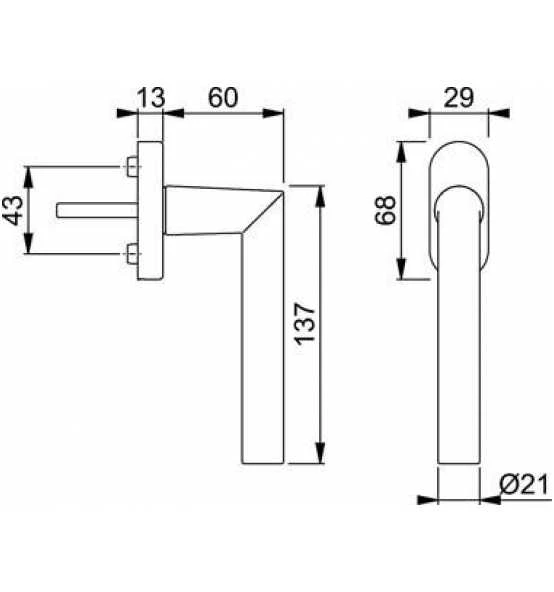 Hoppe Fenstergriff 0400/U30 F1 NA7503 7/037 9999 90 4 Hoppe Fenstergriff 0400/U30 F1 NA7503 7/037 9999 90 – Bild 2
