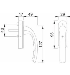 Hoppe Fenstergriff Tôkyô 0710/FR-415 Alu.F9016/verkehrsweiß 32-42mm EFenstergriff -Abusbyti Geschaft fenstergriff 1507700 czm 1