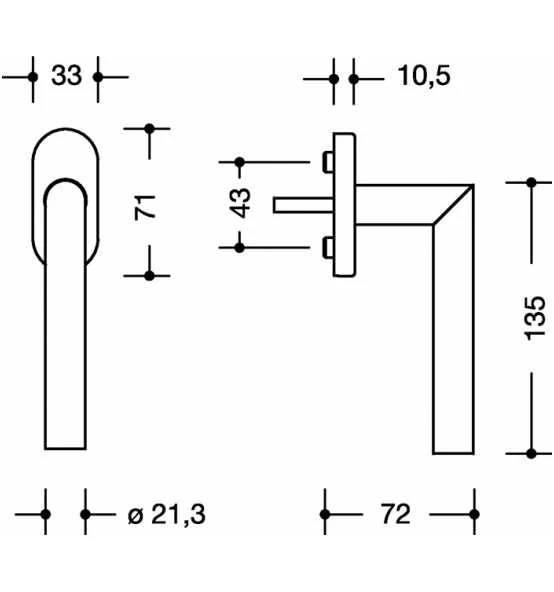 HEWI Fenstergriff 162XAFG VA Ma Geschl.40mm Stand. 4 HEWI Fenstergriff 162XAFG VA Ma Geschl.40mm Stand. – Bild 2