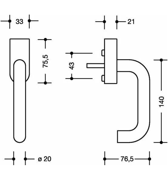 HEWI Fenstergriff 111XAFGA VA Ma Geschl.30mm DIN Li.abschl. 5 HEWI Fenstergriff 111XAFGA VA Ma Geschl.30mm DIN Li.abschl. – Bild 3