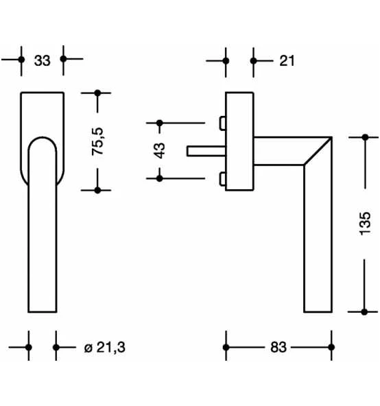 HEWI Fenstergriff 162XAFGA VA Ma Geschl.40 MmDIN Re.abschl. 4 HEWI Fenstergriff 162XAFGA VA Ma Geschl.40 MmDIN Re.abschl. – Bild 2