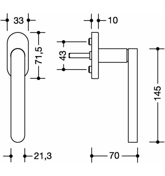 HEWI Fenstergriff 270XAFG.1 VA Ma Geschl.30mm Stand. 4 HEWI Fenstergriff 270XAFG.1 VA Ma Geschl.30mm Stand. – Bild 2