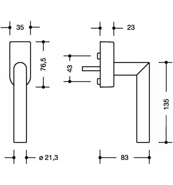HEWI Fenstergriff 162PBFGA.2 PA 92 Grau 30mm Abschl. 4 HEWI Fenstergriff 162PBFGA.2 PA 92 Grau 30mm Abschl. – Bild 2