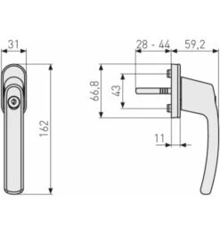 ABUS Abschließbarer Fenstergriff FG200 W AB208 -Abusbyti Geschaft fenstergriff 1586400 czm