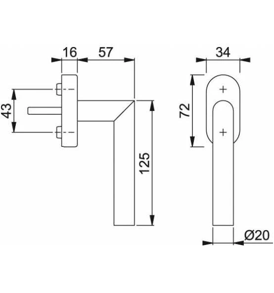 Hoppe Fenstergriff E0400/US956 F69 NA 7/032-042 9999 90 4 Hoppe Fenstergriff E0400/US956 F69 NA 7/032-042 9999 90 – Bild 2
