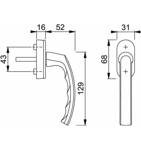 Hoppe Fenstergriff 099/US952 F9016 NAW 7/032-042 9999 4 Hoppe Fenstergriff 099/US952 F9016 NAW 7/032-042 9999 – Bild 2