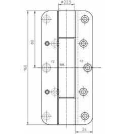 Simonswerk Objektband VARIANT VN 1939/160 FD VA Ma Geb.160kg 22,5mm DIN L/R Gef.Tür M.FD -Abusbyti Geschaft objektband 1535519 czm