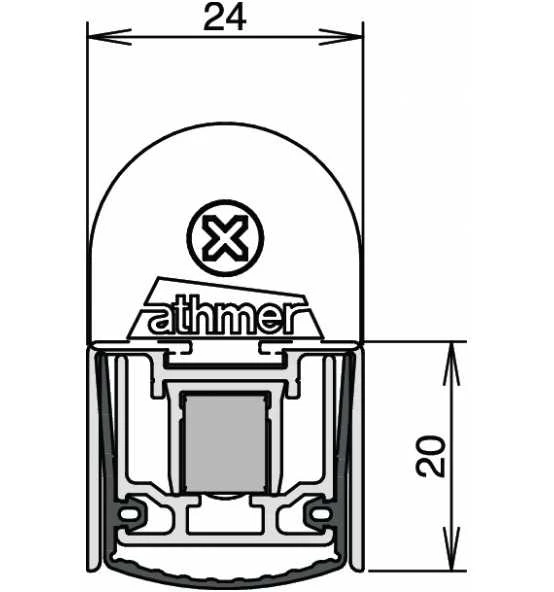 Türdichtung Stadi L-24/20 WS Eins.L.1200mm B.24mm Alu.alu Blk Univ.ATHMER 4 Türdichtung Stadi L-24/20 WS Eins.L.1200mm B.24mm Alu.alu Blk Univ.ATHMER – Bild 2