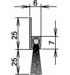 Bürstentürdichtung L.1100mm Rosshaar Mixed Aufschr.ATHMER