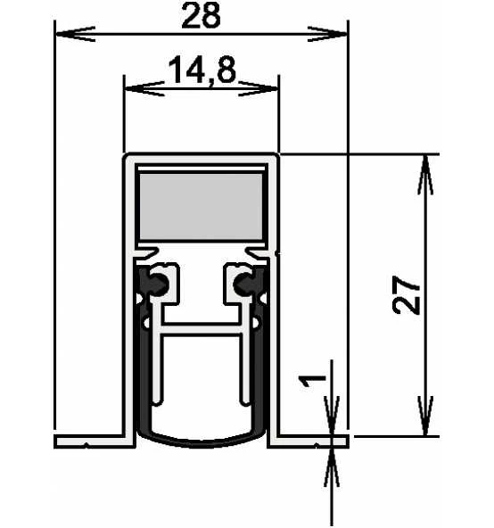 Türdichtung Schall-Ex® DUO L-15/28 OS 1-404 2-s.L.958mm Alu.silberf.HLT ATHMER 3 Türdichtung Schall-Ex® DUO L-15/28 OS 1-404 2-s.L.958mm Alu.silberf.HLT ATHMER
