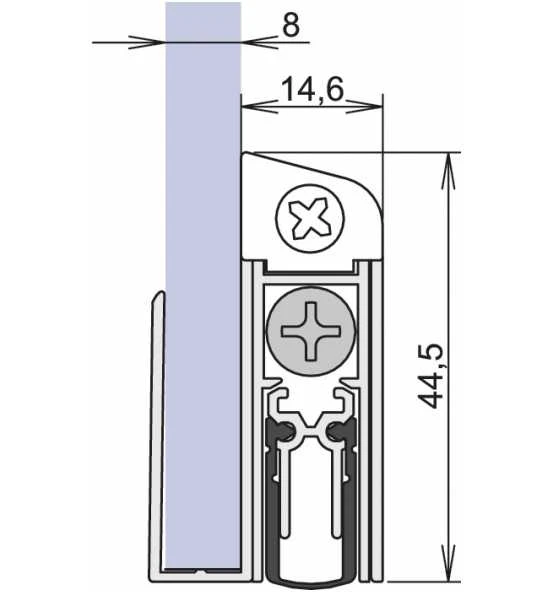 Türdichtung Schall-Ex® GS-8 1-407 1-s.L.708mm Alu.silberf.GLT ATHMER 3 Türdichtung Schall-Ex® GS-8 1-407 1-s.L.708mm Alu.silberf.GLT ATHMER