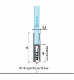 Türdichtung KG-F8 Schmal 1-s.L.834mm Alu.silberf.GLT PLANET