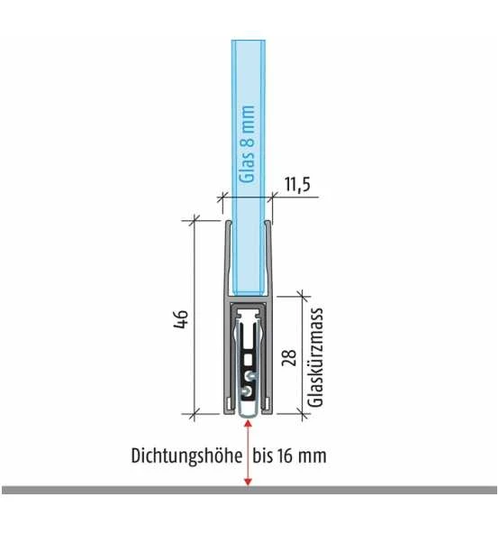 Türdichtung KG-F8 Schmal 1-s.L.709mm Alu.silberf.GLT PLANET 3 Türdichtung KG-F8 Schmal 1-s.L.709mm Alu.silberf.GLT PLANET