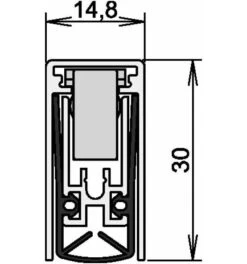 Türdichtung Schall-Ex® L-15/30 WS 1-880 1-s.L.958mm Alu.silberf.HLT ATHMER